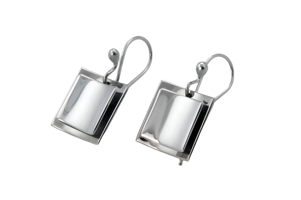 Spegel - kvadrat örhänge